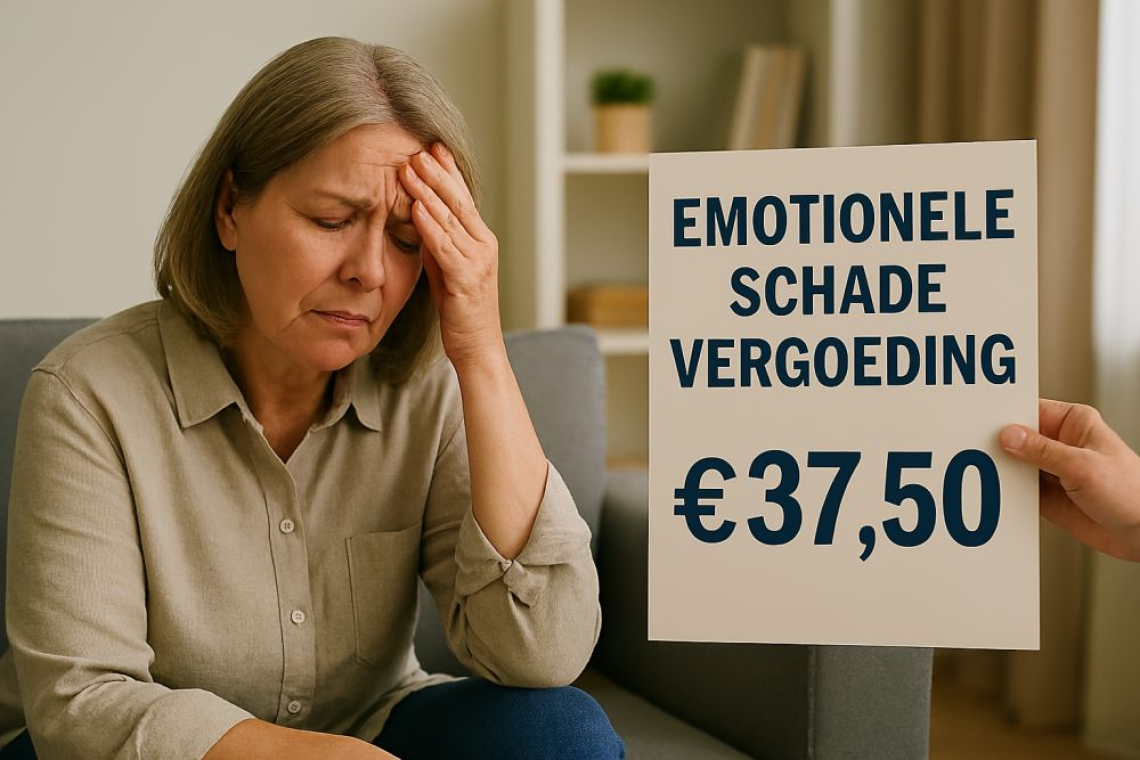 Bezoeker kijkt verward naar kunstinstallatie in Roosendaals Gemeentelijk Kunsthuis